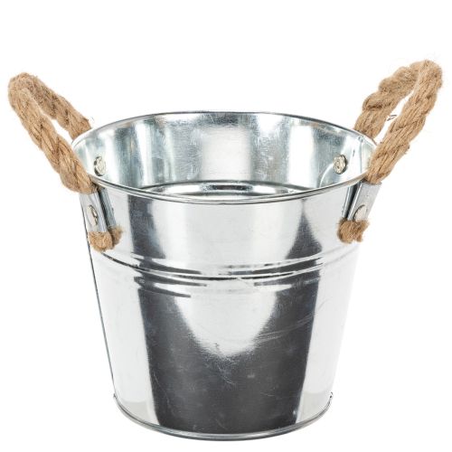 Bucket with rope handles Ø14cm H12cm buy online | Floristik24.ie