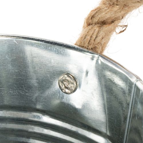 Bucket with rope handles Ø14cm H12cm | Floristik24.ie