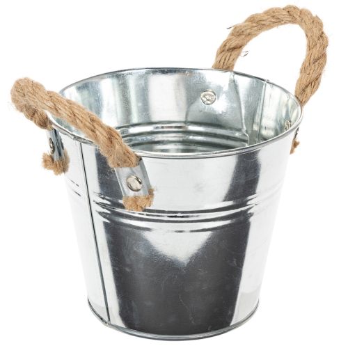 Bucket with rope handles Ø14cm H12cm | Floristik24.ie