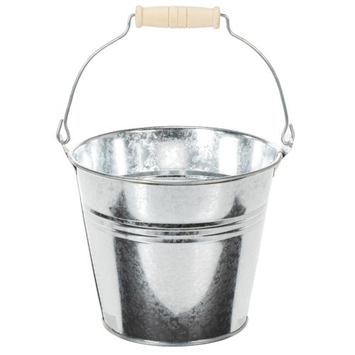 Bucket Ø14cm H12cm 6 pcs. Zinc, shiny buy online | Floristik24.ie