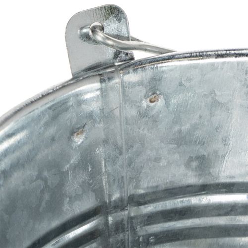 Bucket Ø14cm H12cm 6 pcs. Zinc, shiny | Floristik24.ie