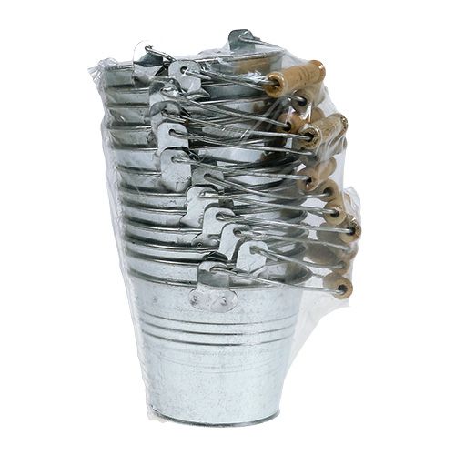 Product Bucket Ø10cm H8cm 10 pcs. Zinc shiny