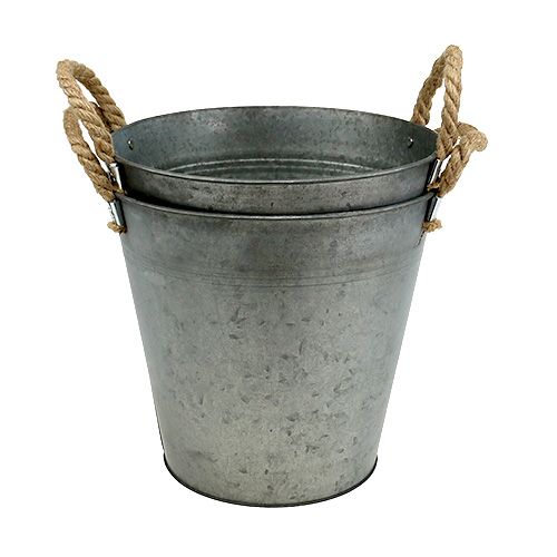 Floristik24 Bucket antique Ø25cm H24cm 2pcs