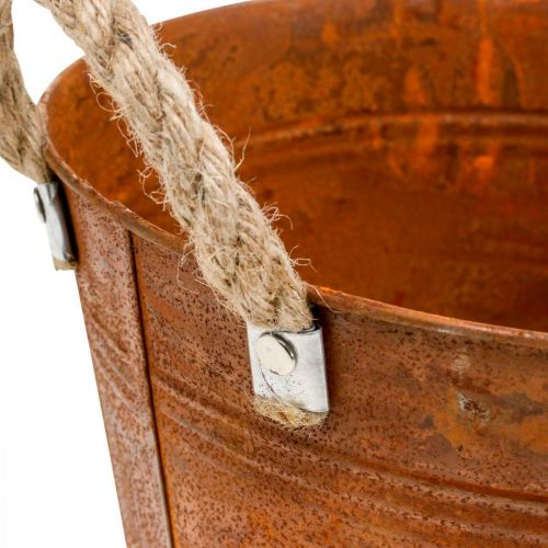 Floristik24 Plant pot, autumn decoration, metal vessel with patina Ø14cm H12cm