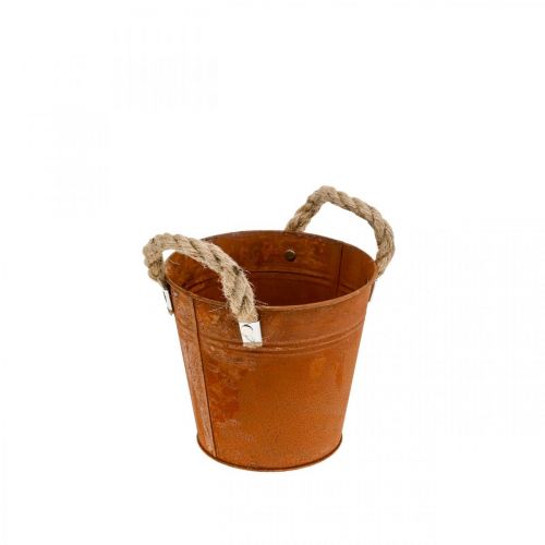 Product Metal pot with handles, herb pot, rust decoration Ø16.5cm H15cm