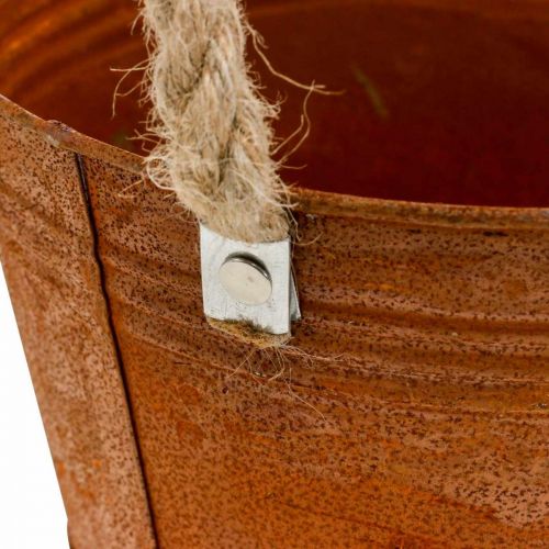 Floristik24 Planter with handles, plant bowl, metal vessel with rust decoration Ø25cm H24cm