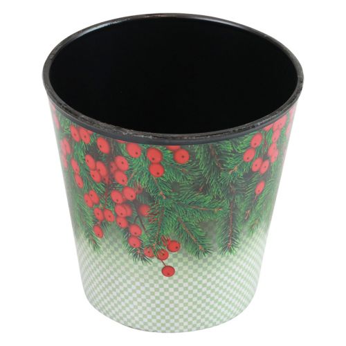 Floristik24 Flower pot Christmas planter bucket Ilex Ø15.5cm H13cm