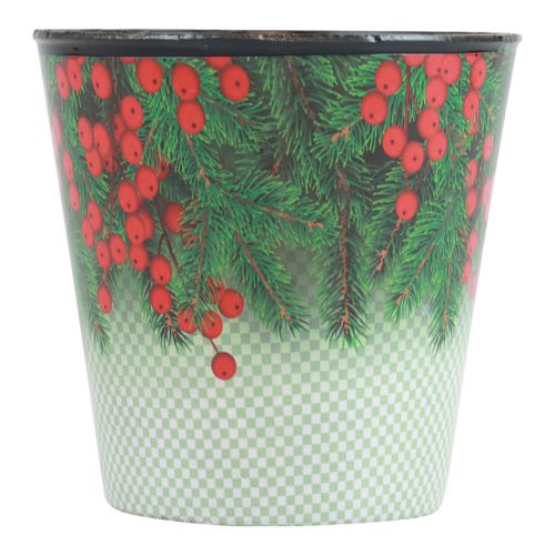 Floristik24 Flower pot Christmas planter bucket Ilex Ø15.5cm H13cm