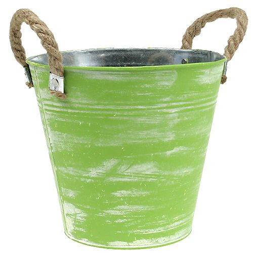Floristik24 Bucket spring green Ø25cm H24cm 2pcs