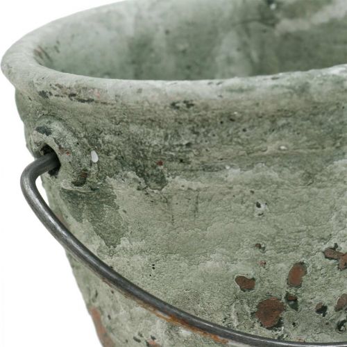 Product Bucket for planting, ceramic vessel, bucket decoration antique look Ø11.5cm H10.5cm 3pcs