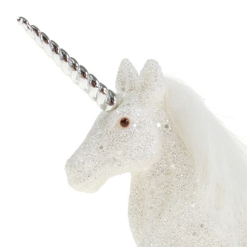 Floristik24 Unicorn 12.5cm white with glitter 4 pcs