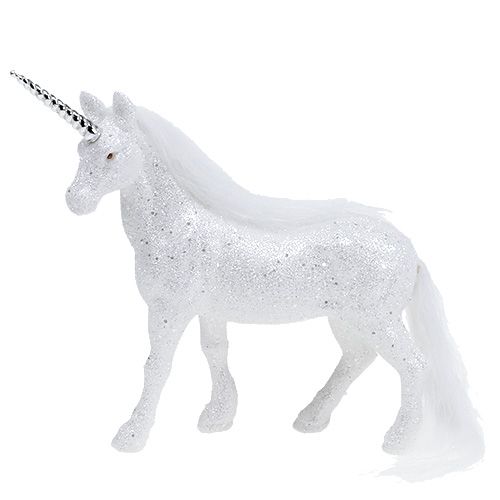 Product Unicorn white with glitter 18cm 2pcs