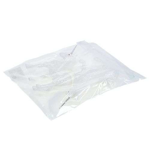 Floristik24 Unicorn white with glitter 18cm 2pcs