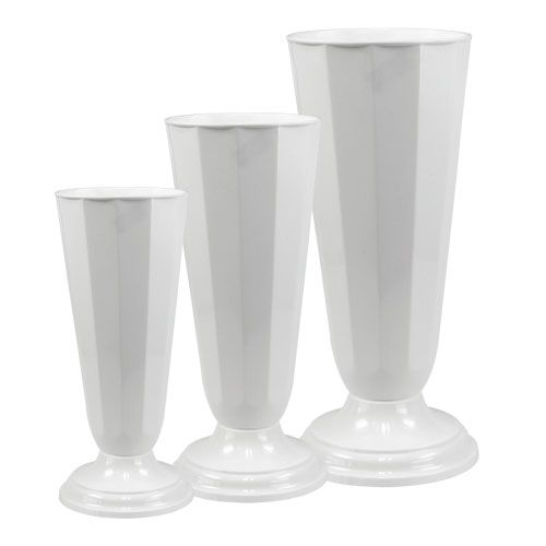 Floristik24 Setting vase &quot;Szwed&quot; white Ø13cm - 20cm, 1p