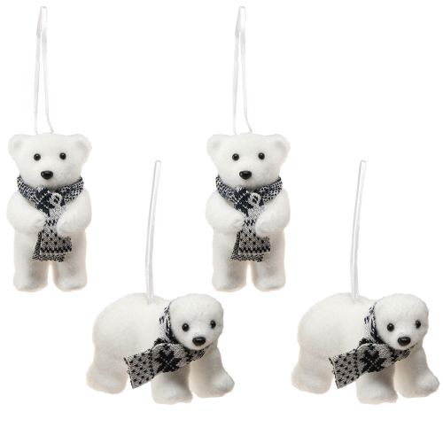 Product Polar Bear Hanging Decoration Winter Decoration Figurines Set 11×7cm 4pcs