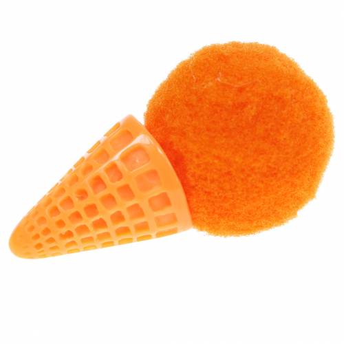 Ice cream in a waffle artificial green, yellow, orange assorted 3.5cm 18pcs