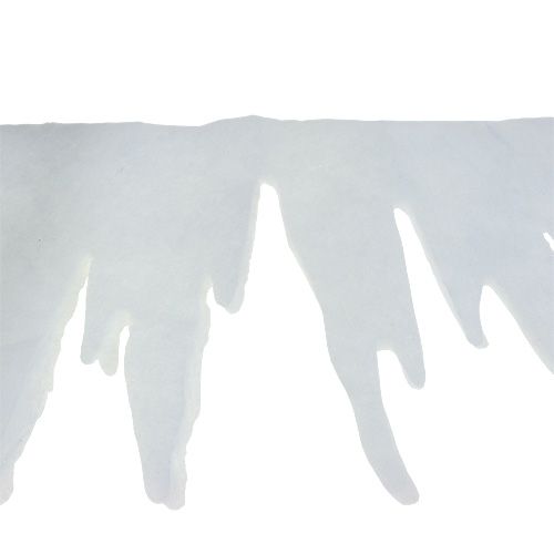 Product Icicle deco white with glitter 2m