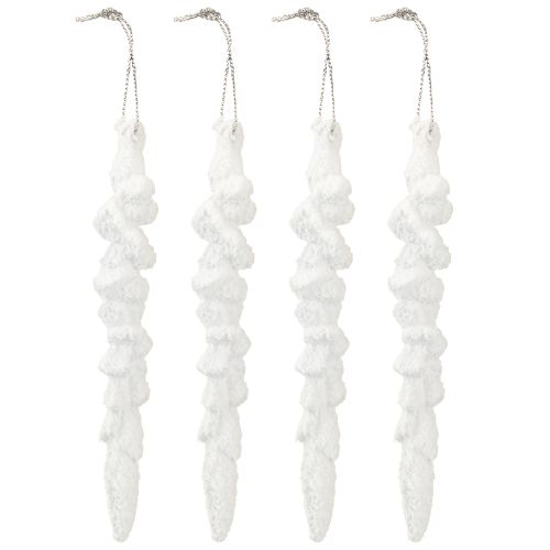 Product Icicle decoration snow-covered Christmas tree decoration 14cm 4 pieces