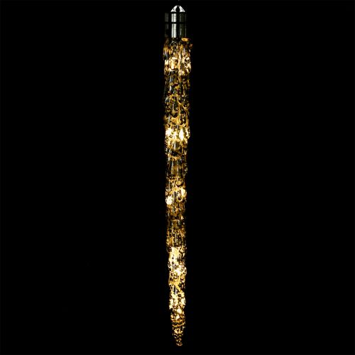 Floristik24 Icicle silver plastic 47cm with 9 LED and battery