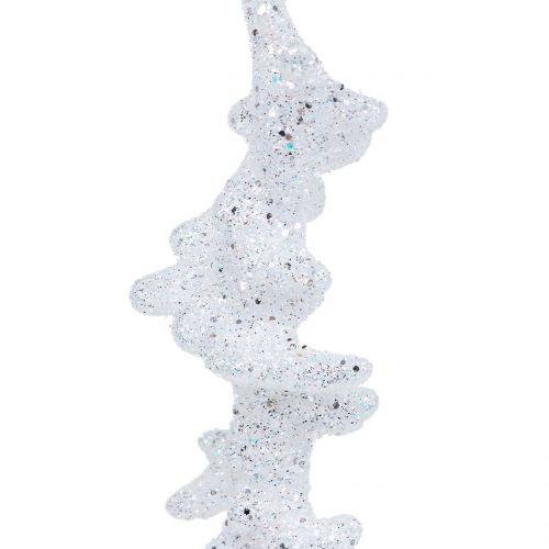 Product Icicles white with glitter to hang up 26.5cm 1p