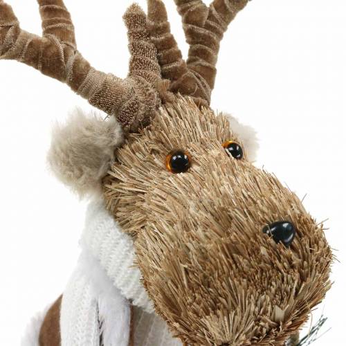 Product Christmas figure reindeer made of straw 33cm