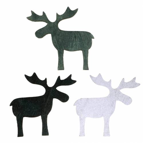 Product Streudeko reindeer black, silver, dark gray assorted 4cm 72pcs