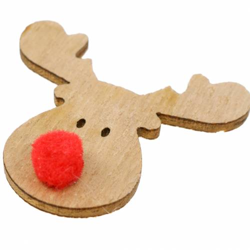 Floristik24 Scattered deco moose heads wood 4.5cm 36p