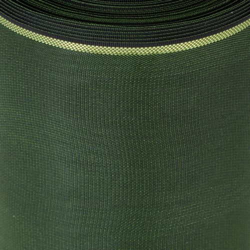 Product Elegant moiré green wreath ribbon with gold edge, 100mm x 25m, for funeral floristry and decoration