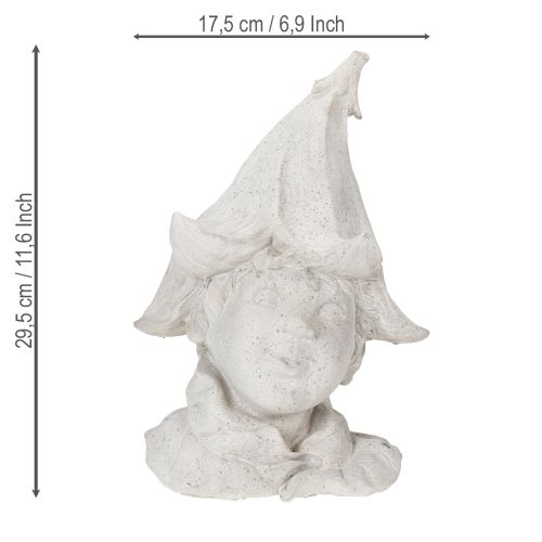Product Decorative gnome head figurine for stylish garden and living room accents, grey, 30cm