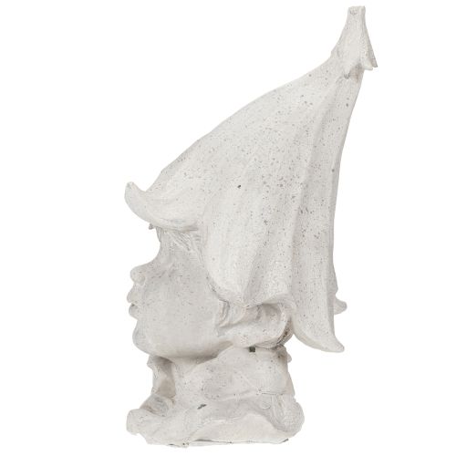 Product Decorative gnome head figurine for stylish garden and living room accents, grey, 30cm
