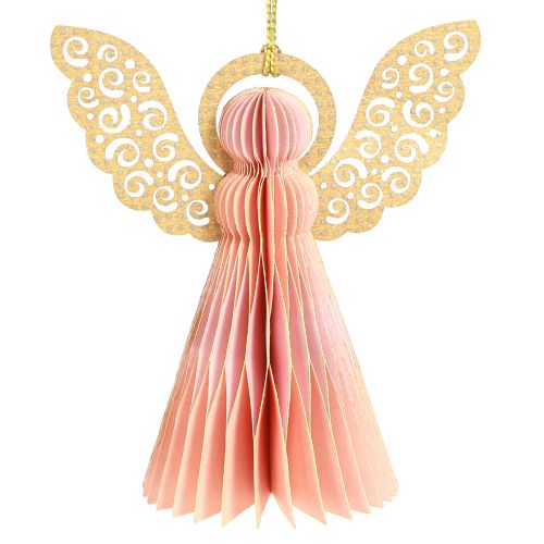 Product Angel Paper Ornaments Christmas Apricot Gold 12cm Set of 4