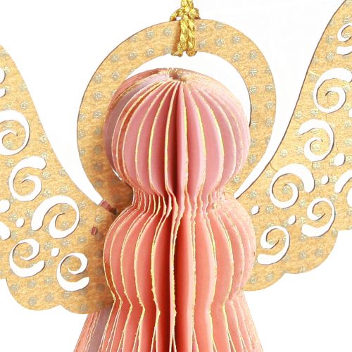 Product Angel Paper Ornaments Christmas Apricot Gold 12cm Set of 4