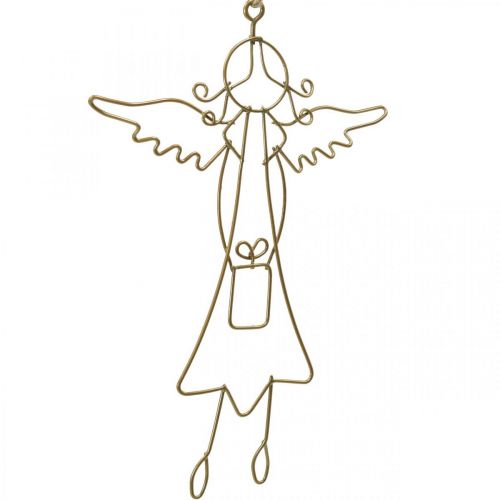 Product Angel pendant Christmas angel wire figures gold 15cm 6pcs