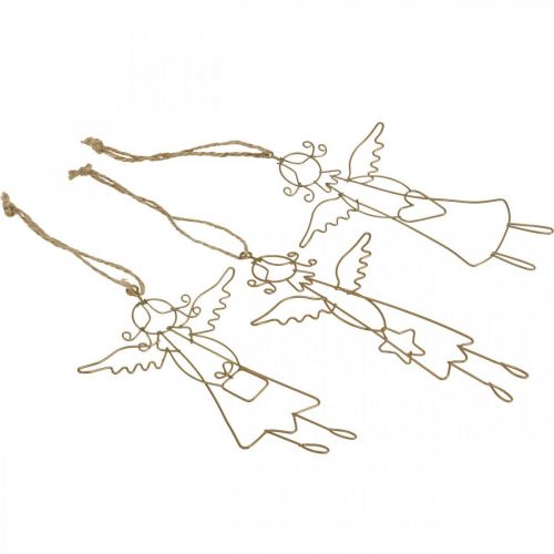 Floristik24 Angel pendant Christmas angel wire figures gold 15cm 6pcs