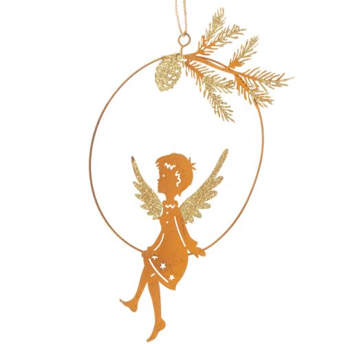 Angel Decorative Ring, Metal, Rust Finish, Christmas Decoration, 23.5 x 16.5 cm, 3 Pieces buy online | Floristik24.ie