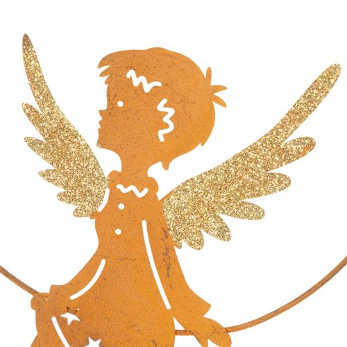 Angel Decorative Ring, Metal, Rust Finish, Christmas Decoration, 23.5 x 16.5 cm, 3 Pieces | Floristik24.ie