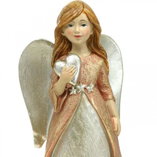Product Angel figure guardian angel Christmas angel with heart H19cm 2pcs