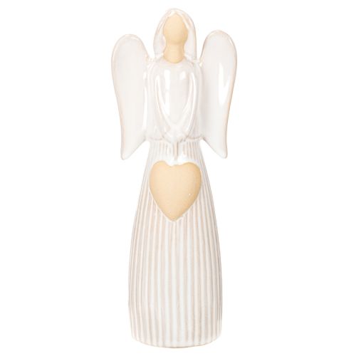 Angel figurine with heart decoration in cream white, 23cm buy online | Floristik24.ie