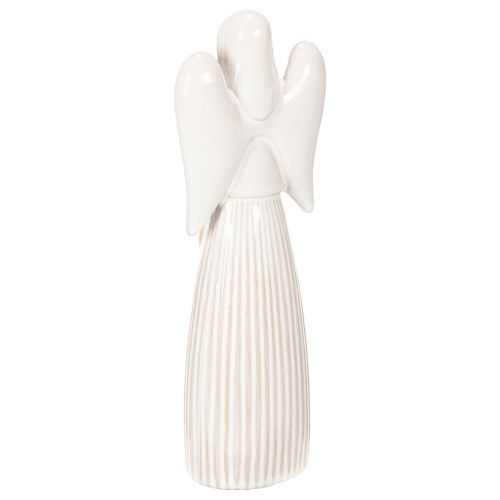 Angel figurine with heart decoration in cream white, 23cm | Floristik24.ie
