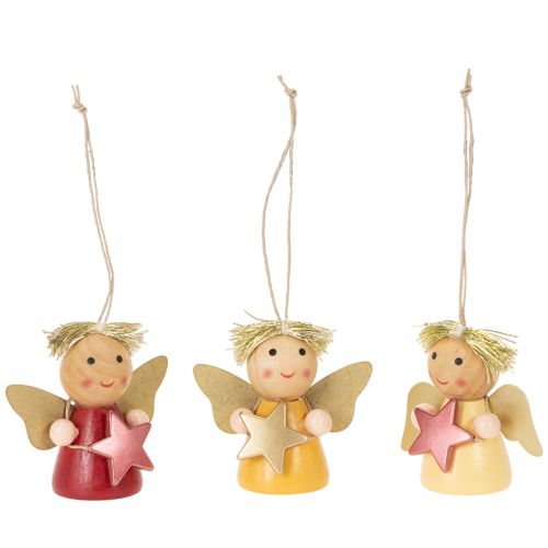 Decorative angel pendant with star for hanging, 5cm, 9 pieces buy online | Floristik24.ie