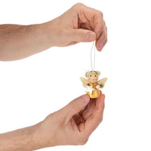 Decorative angel pendant with star for hanging, 5cm, 9 pieces | Floristik24.ie