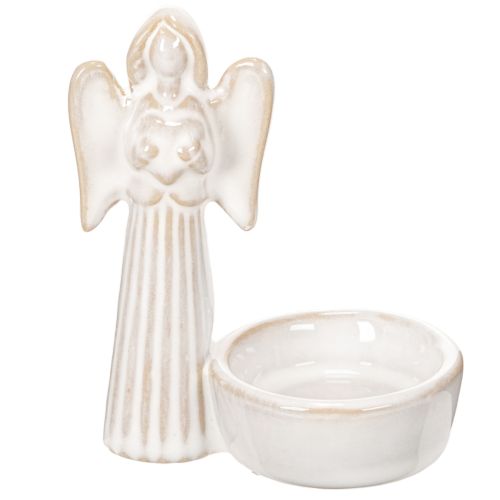 Angel bowl decoration with small figure and round tealight holder 10cm 3pcs