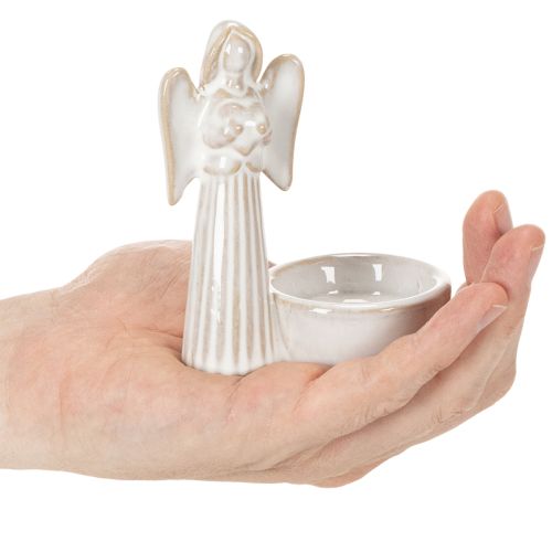 Angel bowl decoration with small figure and round tealight holder 10cm 3pcs | Floristik24.ie