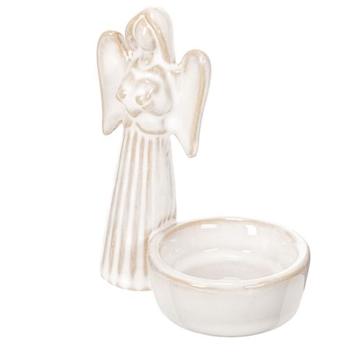Angel bowl decoration with small figure and round tealight holder 10cm 3pcs | Floristik24.ie
