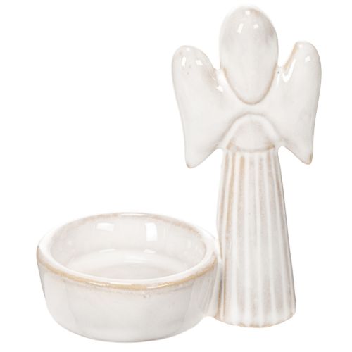 Angel bowl decoration with small figure and round tealight holder 10cm 3pcs | Floristik24.ie