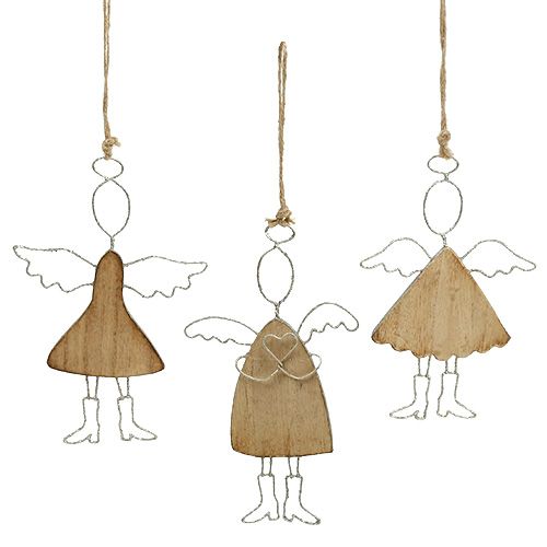 Floristik24 Angel to hang silver 16cm - 18cm 3pcs