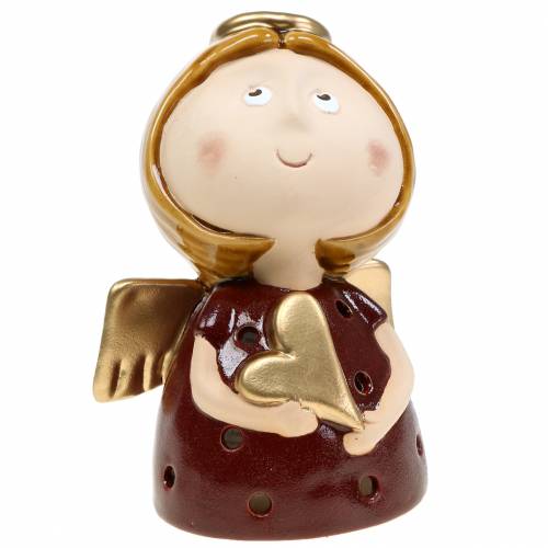 Floristik24 Lantern angel ceramic with heart H17cm