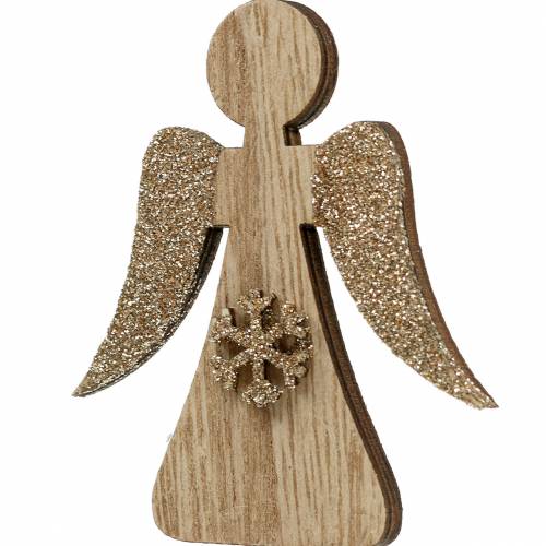 Floristik24 Decorative plug angel natural glitter 7cm 12pcs