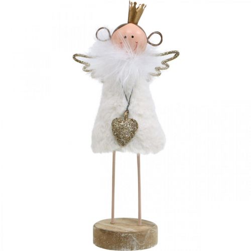 Product Angel figure Christmas decoration wood metal white golden H20.5cm