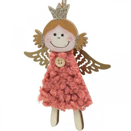 Floristik24 Angels to hang, Christmas decorations, Christmas tree decorations pink / pink / blue / white H12cm set of 4